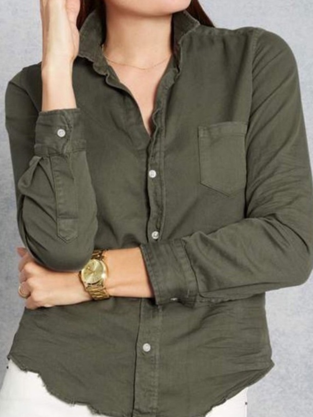 Frank & Eileen Olive Button-Down Shirt in Deep Olive